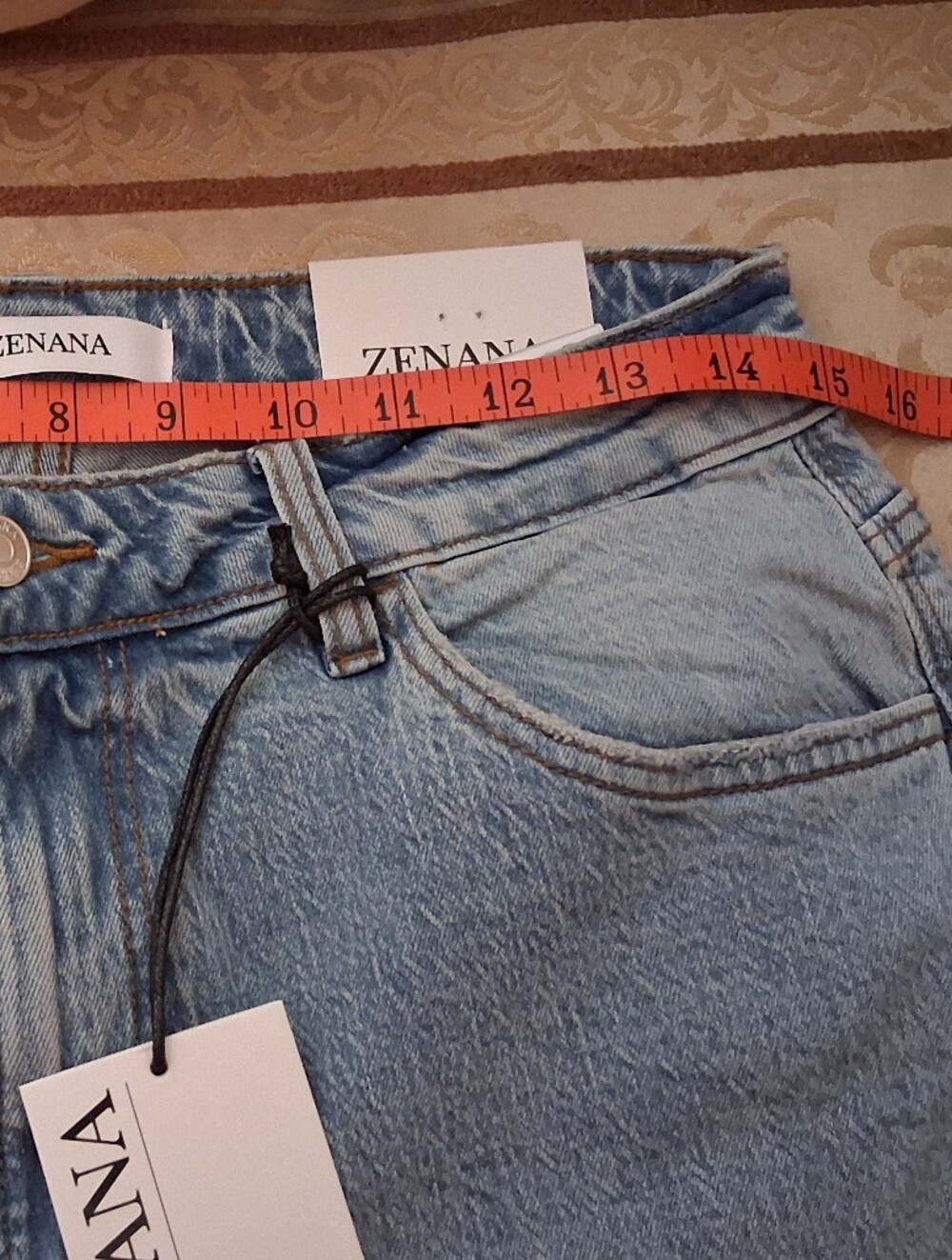 Zenana Outfitters Light Wash Denim High Rise Cuffed Wide Leg Jean Sz 30 NWT - Picture 6 of 11